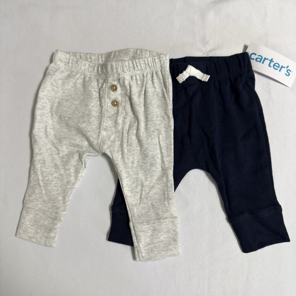 Carter's Baby Boy 2-Pack Cotton Pants 3 Months Grey/Black